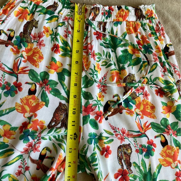 Jane & Delancey Tropical Print Wide Leg Palazzo Pants - Picture 10 of 12